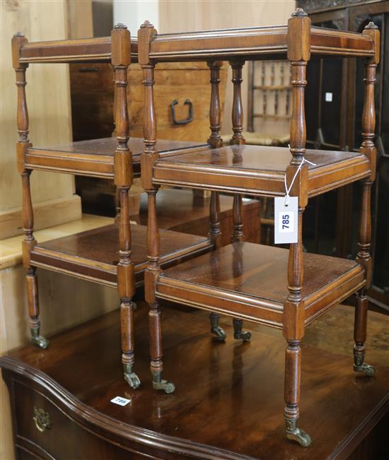 A pair of 3-tier bedside tables, H.68.5cm